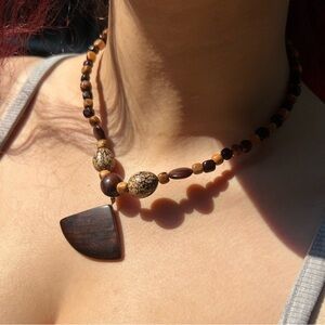 Handmade Wood Bead Necklace